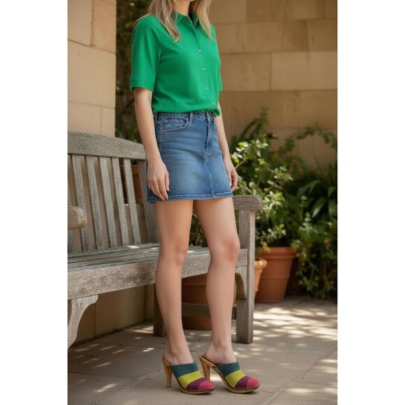 Y2K Coach P614 Katy Suede Striped Mule Size 8B - Picture 8 of 9